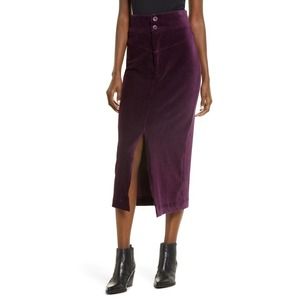 Free People Roxy Ribbed Pencil Midi Skirt Size XS